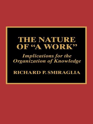 cover image of The Nature of "A Work"